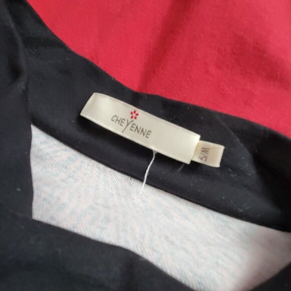 Cheyenne Sweater Womens S/M Red Black Print Knit Cowl Neck Pullover Lagenlook - Picture 3 of 8